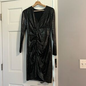NWT Maggy London Black Metallic Velvet Dress